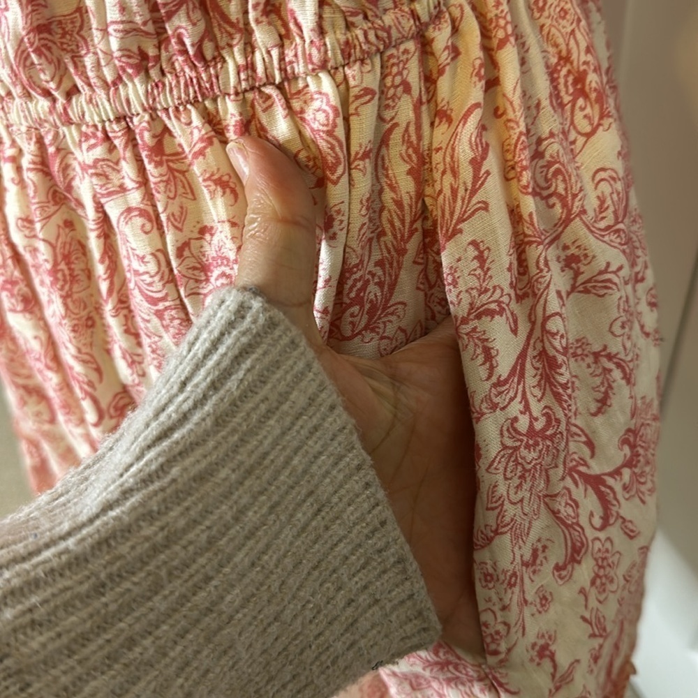 Saylor Austyn Pink Floral Linen Mini Dress SzL - Picture 9 of 10